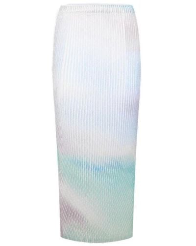 Issey Miyake Tie-dyed Pleated Skirt - White