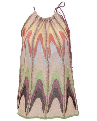 M Missoni Panelled Halter-neck Tank Top - Multicolour