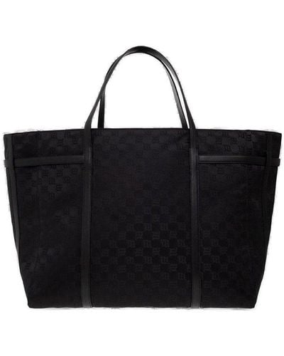 MISBHV Monogrammed Shopper Tote Bag - Black