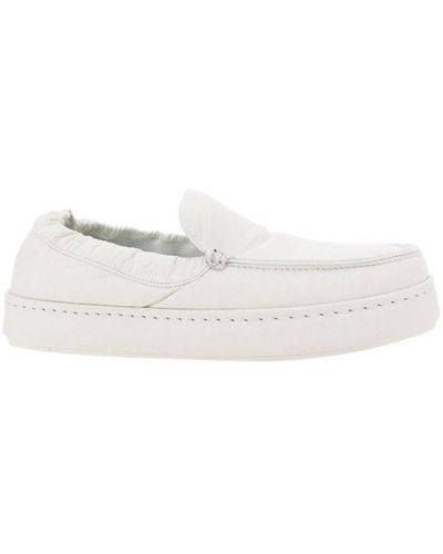 Zegna Almond Toe Padded Loafers - White