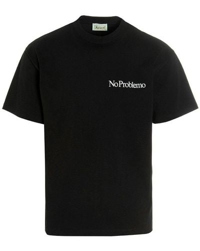 Aries No Problemo Short Sleeved Crewneck T-shirt - Black