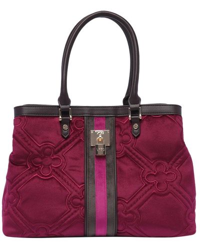 V73 Iris Quilted Velvet Top Handle Bag - Purple