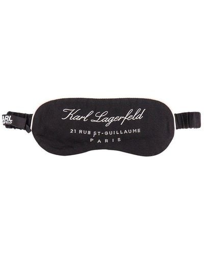 Karl Lagerfeld Logo Embroidered Sleep Mask - Black