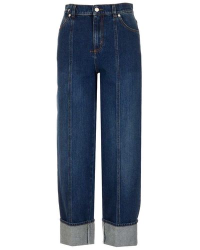 Alexander McQueen Cuffed Jeans - Blue