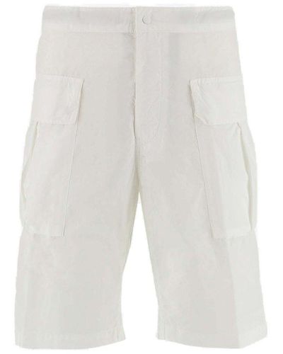 Aspesi Buttoned Straight-leg Cargo Shorts - White