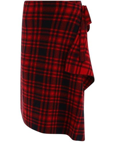 Polo Ralph Lauren Plaid Wrap Skirt - Red