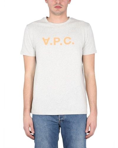 A.P.C. T-shirt With V.p.c Logo - White