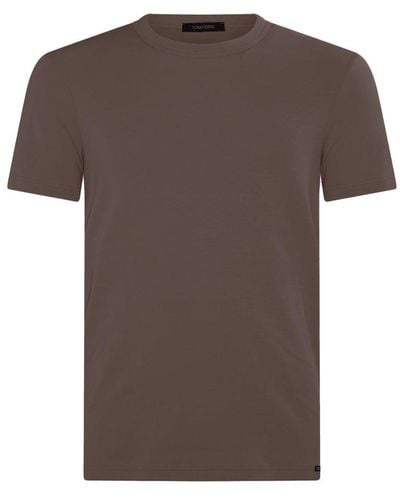 Tom Ford Brown Cotton Blend T-shirt