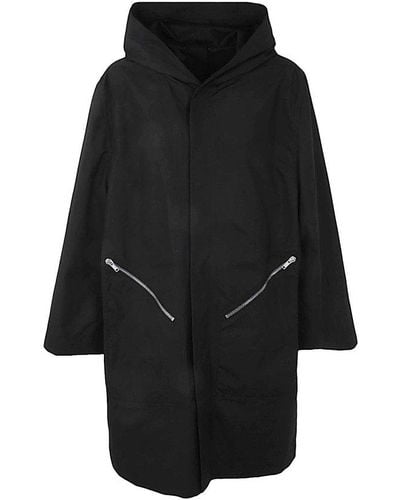Rick Owens Hooded Raincoat - Black