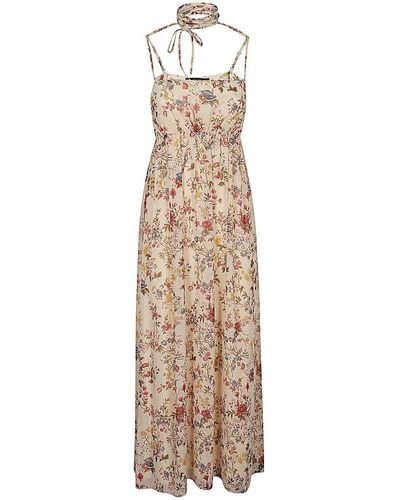 Weekend by Maxmara All-over Floral Patterned Georgette Dress - Natural