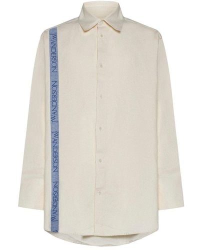 JW Anderson Logo Tape Detailed Buttoned Shirt - White