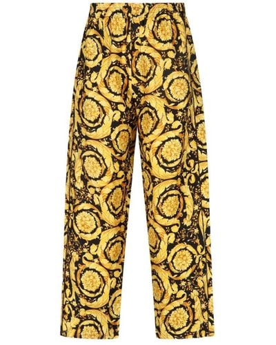 Versace 'barocco' Pajama Pants - Yellow