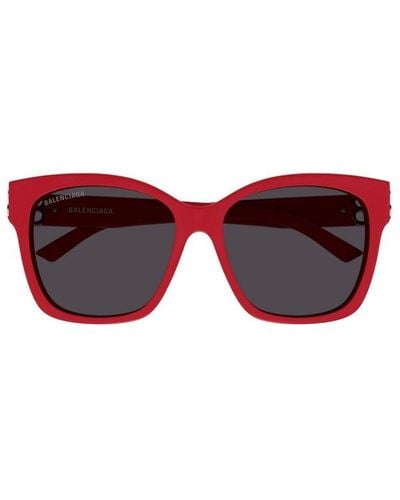 Balenciaga Dynasty Square Frame Sunglasses - Red