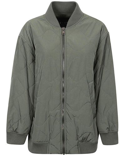 Weekend by Maxmara Classic Quilted Bomber Jacket - Green