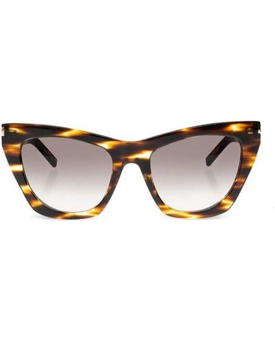 Saint Laurent 'sl 214 Kate' Sunglasses, - Brown