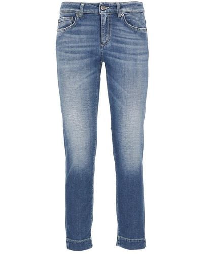 Dondup Straight-leg Cropped Distressed Jeans - Blue