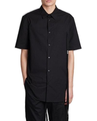 Ann Demeulemeester Short-sleeved Lace-detailed Shirt - Black