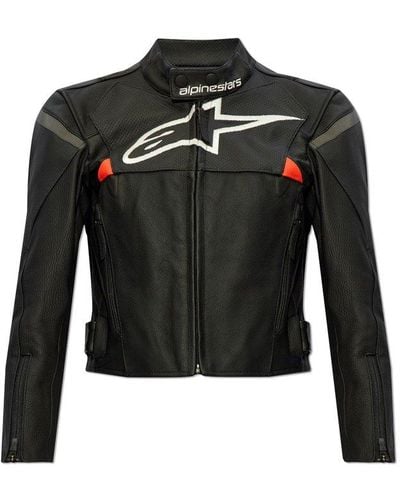 Balenciaga Cropped Leather Jacket - Black