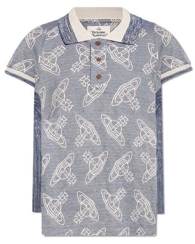 Vivienne Westwood Polo Shirt With Logo, - Gray