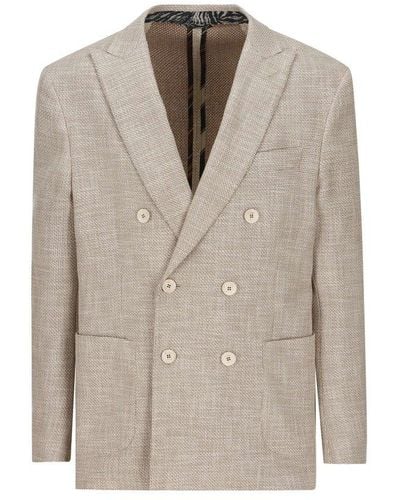 Etro Double-breasted Buttoned Blazer - Natural