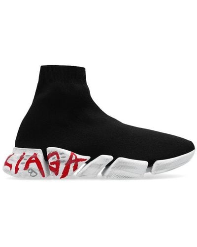 Balenciaga Speed 2.0 Sole-printed Sock Trainers - Black