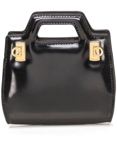 Ferragamo Ferragamo Wanda Leather Micro Bag - Black