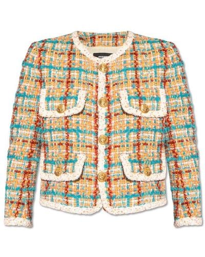 DSquared² Upper East Side Button-up Tweed Jacket - Metallic