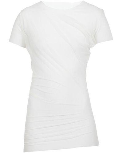 Maison Margiela Sheer Draped Crewneck T-shirt - White