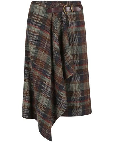 Polo Ralph Lauren Leona High-waisted Midi Skirt - Gray