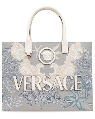 Versace La Medusa Barocco Sea Top Handle Bag - White