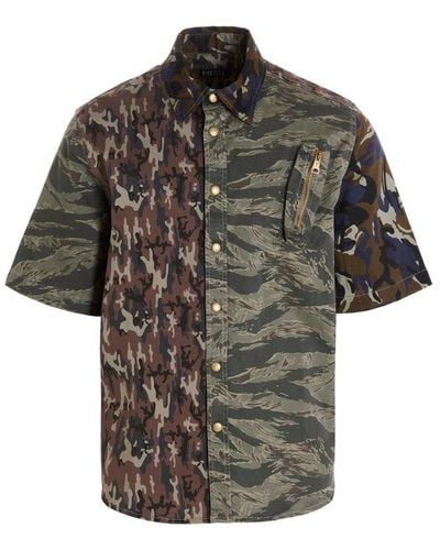 DIESEL Camouflage-print Short-sleeved Shirt - Multicolour
