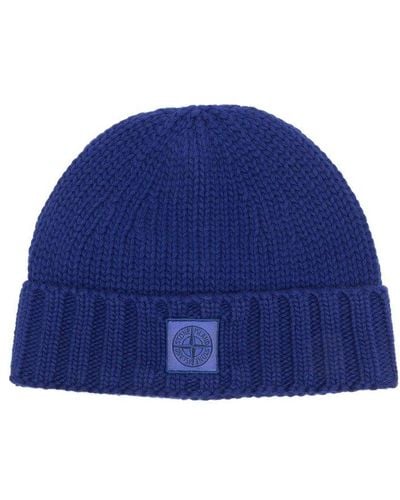 Stone Island Hat With Logo - Blue