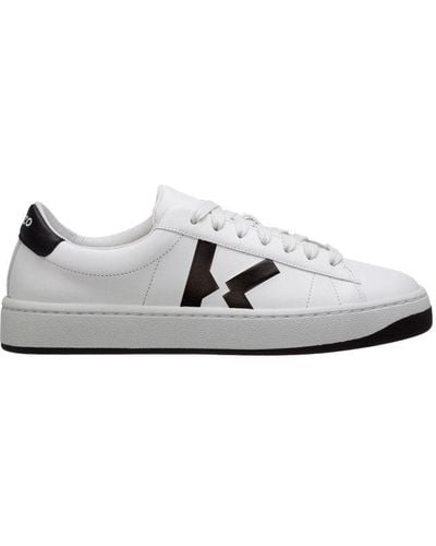 KENZO Shoes Leather Trainers Trainers Kourt K Logo - White
