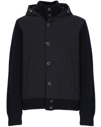 Herno Resort Long Sleeved Hooded Jacket - Black