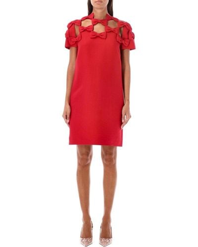 Valentino Cut-out Short-sleeved Dress - Red