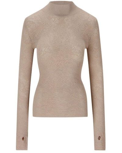 Fendi Floral Embroidered Sweater - Natural