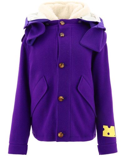 Off-White c/o Virgil Abloh Hooded Reversible Jacket - Purple