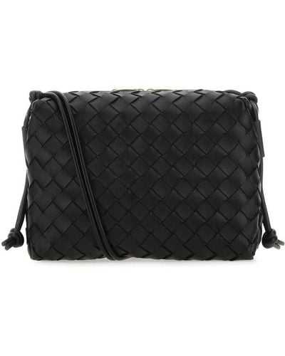 Bottega Veneta Black Leather Small Loop Crossbody Bag