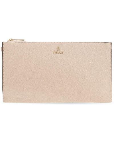 Furla 'camelia Small' Clutch, - Natural