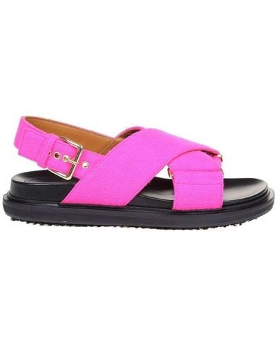 Marni Crossover Strap Sandals - Pink