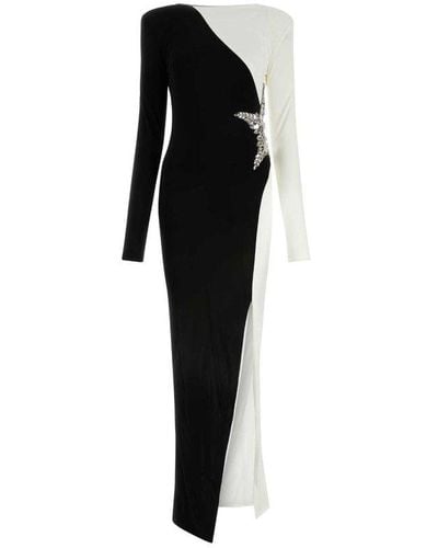 Balmain Two-toned Embellished Gown - Black