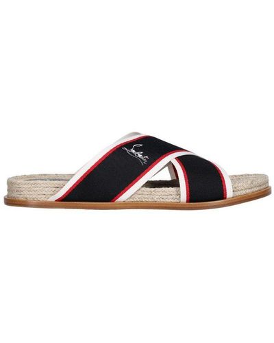 Christian Louboutin Hot Cross Slip-on Sandals - Black