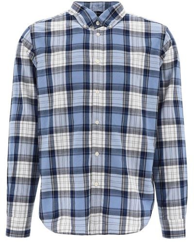 Woolrich Plaid-pattern Buttoned Shirt - Blue