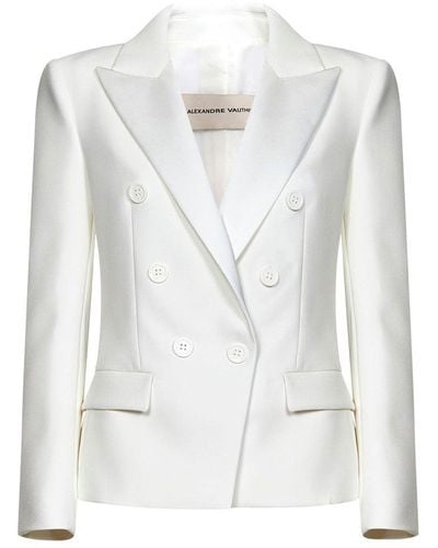 Alexandre Vauthier Double-breasted Long Sleeved Tailored Jacket - White