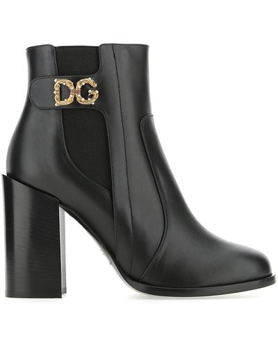 Dolce & Gabbana Calfskin Nappa Ankle Boots - Black