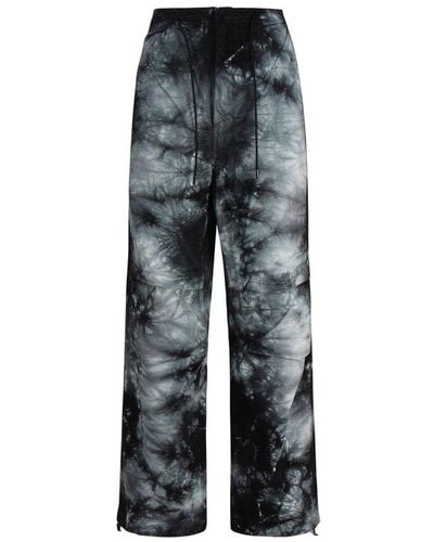 DARKPARK Tie-dyed Wide-leg Cargo Pants - Gray