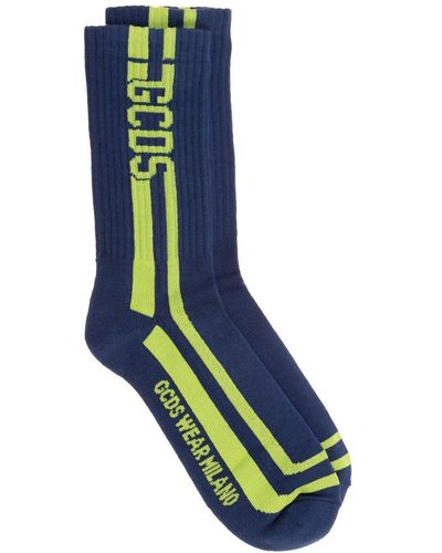 Gcds Low Socks Logo Round - Blue