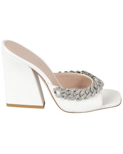 Gedebe Embellished Chain-link Mules - White