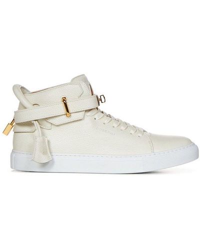 Buscemi Padlock Detailed Lace-up Trainers - White