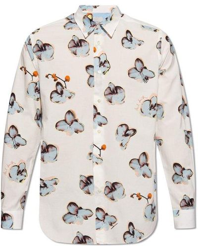 Paul Smith Floral Shirt, - White